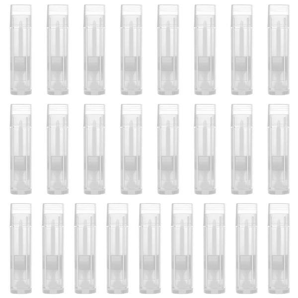 25 PCS Contenedores Tubos de brillo de labios Soporte de lápiz labial Bálsamo labial de plástico Kit de bricolaje vacío Lápiz labial Mini muestra Contenedor cosmético 240311