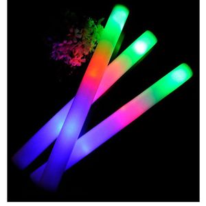 25 pcs / lot LED Mousse Bâton Coloré Clignotant Bâtons éclairage 48cm Rouge Vert Bleu Bâton Lumineux Festival Fête Décoration Concert P250O