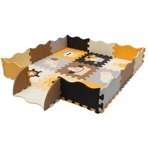 25 pcs / lot jouets tapis Eva mousse tapis pour enfants tapis de jeu pour bébé avec clôture enfants tapis éducatifs enfants tapis bébé gym LJ201113