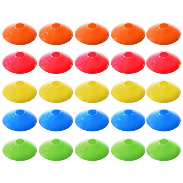 25 pièces Football Training Disc Plastic Soccer Marquage Coaching Cones Portable Sport Basketball Skateboard TRACINE PRODUCTEURS 240403
