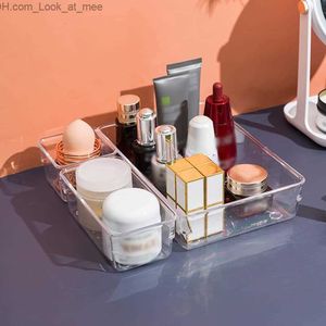 25 pièces boîte de rangement transparente organisateur de tiroir de bureau ensemble de rangement de salle de bain en plastique organisateur de maquillage bacs transparents gadgets de cuisine Z230811