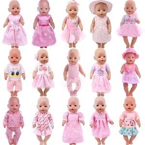 25 roze serie kledingkleding voor baby 43 cm 18 inch American Doll Girlsour GenerationBaby Born AccessoriesGift For Girls 220815