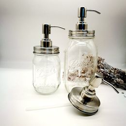 25 ensembles couvercle et collier de pompe de distributeur de savon de pot de maçon de bricolage pour la pompe de lotion liquide de maçon (sans le pot)