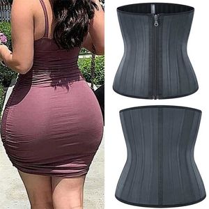 25 Entrenador de cintura de hueso de acero Estómago Adelgazante Cinturón de vientre Modelado Correas Corsé Látex Cincher Body Shaper Fajas Shaperwear 211218