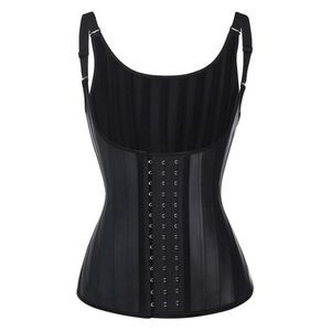 25 acier désossé Shaper porter taille Cincher brillant Halter sous le buste Latex Corset gilet en caoutchouc minceur modélisation sangle taille formateur Bu305S