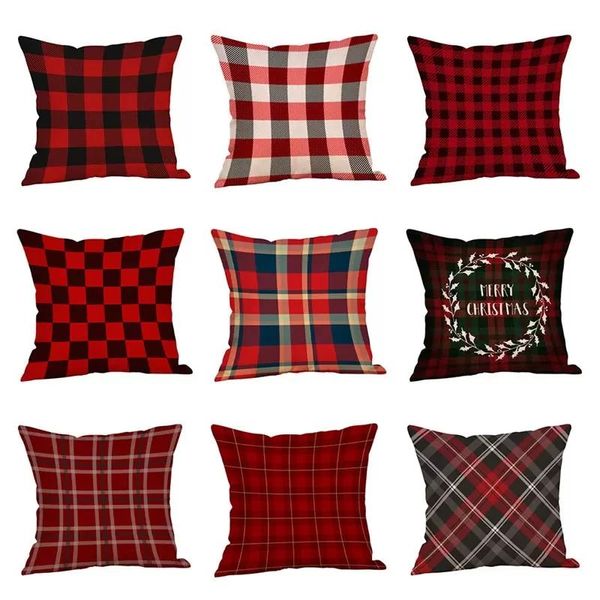 25 Styles décorations de noël taie d'oreiller Plaid wapiti ours ptinted jeter couvre Xams canapé housse de coussin maison fête taie d'oreiller