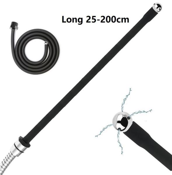 25 à 200 cm de long douche Silicone latema anal douche Nettoyage Perles de tête de bouche à bout de la buse Buzzle