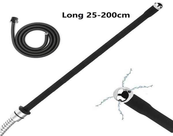 25 à 200 cm de long douche Silicone latema anal douche Nettoyage Perles de tête de bouche à bout de la buse Ficet Ficet Gay7438045