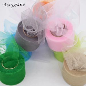 25 yard 5 cm Multicolor Crystal TuLle Roll Organza Fabric Sheer Gauze Diy Baby Shower Girls Tutu Rok Cadeau Bruiloftsfeest Decor