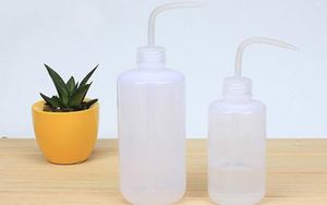 Botella de riego de flores de 250/500ML, rociador de plantas de plástico, regadera de boca curvada, bricolaje, jardinería transparente para plantas suculentas 77