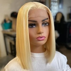 250% 613 miel blond 13x6 Hd dentelle frontale perruque 13x4 brésilien droit Bob perruque dentelle avant perruques de cheveux humains pour les femmes