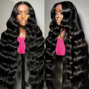 Perruque Lace Front Wig Body Wave brésilienne naturelle, cheveux humains, 13x6, Transparent HD, 13x4, pre-plucked, 250%, pour femmes