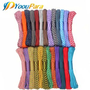 Paracorde de 250 couleurs, 100 mètres, 550 cordes de Type III, 7 supports, corde de Parachute, kit de survie pour Camping en plein air, vente en gros, 240131