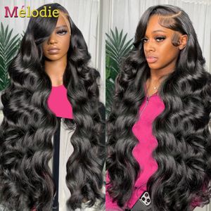 250 densité 40 pouces HD Transparent 13x4 13x6 Body Wave Lace Frontal Cheveux humains Pré-cueilleux Brésilien Brésilien Fémers 240419