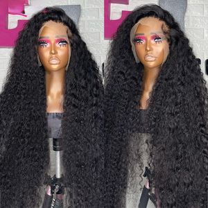 250 densité Brésilien Front Human Hoils 13x4 Pinky Curly Frontal Wig Wave DeepParent Lace Wigs Synthétique