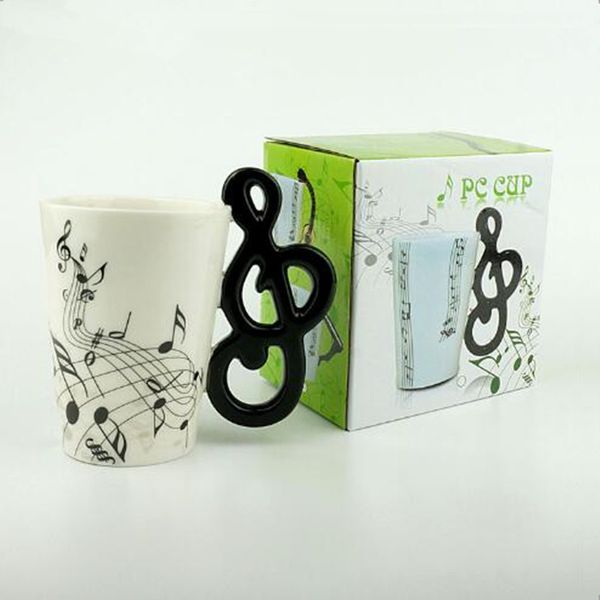 250 ml Créative Coffee Cup Ceramic Music Note Mug de violon Guitare Handle de thé Piano Piano Piano Funny Cups Novets Gifts for Kids