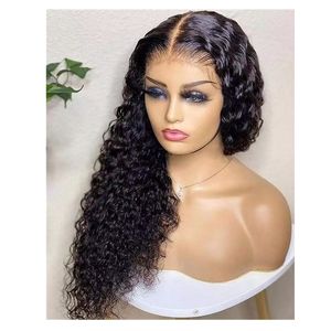 Perruques de cheveux humains crépus bouclés 13x4 perruque avant en dentelle 130% densité brésilienne vierge boucles humides et ondulées pour les femmes noires pré plumées