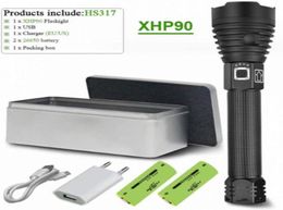 250000 Lumens Xhp90 lampe de poche LED la plus puissante Xhp702 torche Rechargeable par Usb Xhp50 lampe à main 26650 18650 Flash Zaklamp1336561