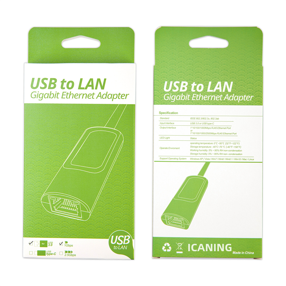 Adapter Ethernet 2500 Mbps 2.5 Gigabit USB Type C do karty sieciowej RJ45 LAN