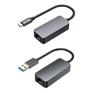 2500 Mbps USB3.0 Ethernet-kabeladapter 2,5 Gigabit High Speed USB Type C naar Lan RJ45 Netwerkkaart Aluminiumlegering