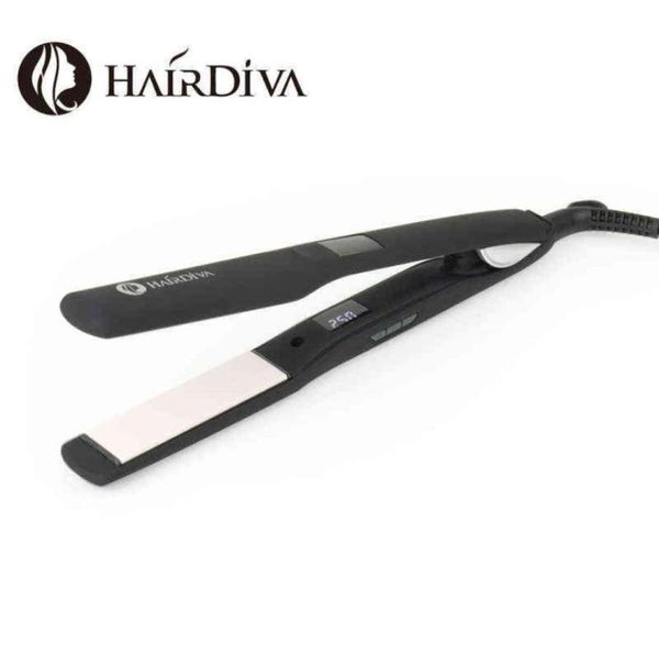 250C Plancha De Pelo De Temperatura Más Alta Para Plancha De Pelo De Queratina Planchas De Cerámica Plancha De Pelo Negra Nano HairDiva 2112248447867750