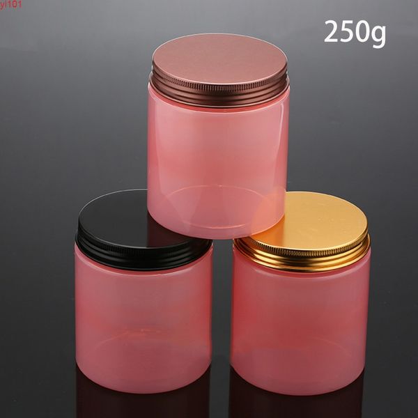 Frasco cosmético rosa de 250g, loción exfoliante corporal hecha a mano, contenedor de crema, dulces para el cuidado de la piel, embalaje, envío gratis, buena cantidad