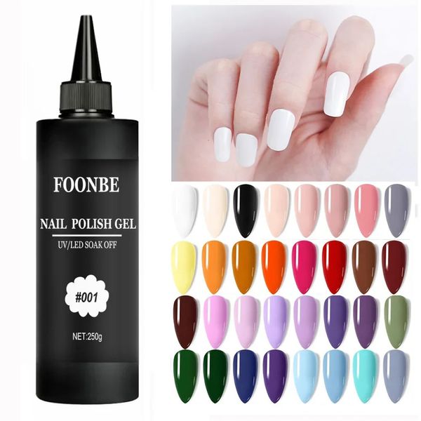 250g Esmalte de uñas de gel blanco Barniz semipermanente UV Color Pegamento de uñas Esmalte de uñas Brillo LED Esmalte Top Base Coat Gel Barniz 240321