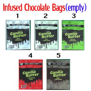 250 mg 500 mg Infused Mylar Bags Edibles Verpakking Pinda Butter Dark White Milk Motcha Chocolate