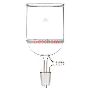Embudo Buchner de vidrio de 250ml 24/29, filtro grueso con adaptador de manguera de 10mm, suministros de cristalería de laboratorio