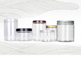 250 ml 350 ml de petits pots de compagnie en plastique transparents avec couvercle en aluminium transparent en échantillon cosmétique vide avec couvercle en stock15864177