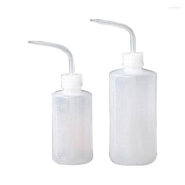 250 ml 500 ml en plastique bouteille de lavage de sécurité Lab Squeeze Squirt Tattoo avec échelle de bouche étroite pour les plantes Drop