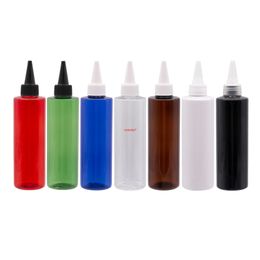 250 ml hervulbare plastic fles met puntige monddeksels e-jam smaakschroefdop hoogwaardige cosmetische container 12 stks/lothigh qualtit