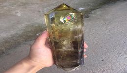 Baguette en cristal d'obélisque de quartz citrine naturelle de 250mm, pierres et minéraux naturels de guérison reiki pour la décoration de la maison 1952477