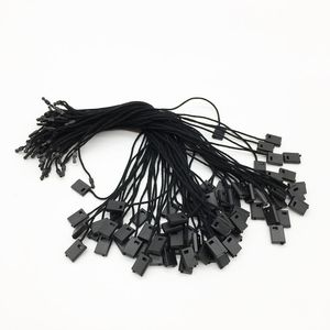 wholesale Cuerda de etiqueta colgante común negra para prendas de vestir 250 piezas nociones etiquetas de ropa de plástico