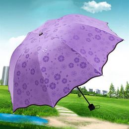 250 stuks lot 3-gevouwen stofdicht uv-paraplu zonnescherm paraplu magische bloem koepel zonnebrandcrème draagbare paraplu233h