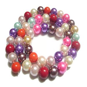 250pcs / lot 8mm mélange de couleurs perles rondes en verre en vrac pour bricolage artisanat bijoux cadeau MP06237R