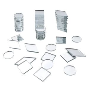 250pcs / lot miroir carreaux de mosaïque ronde diamant carré mini verre mosaïque bricolage décoration crampe 231222