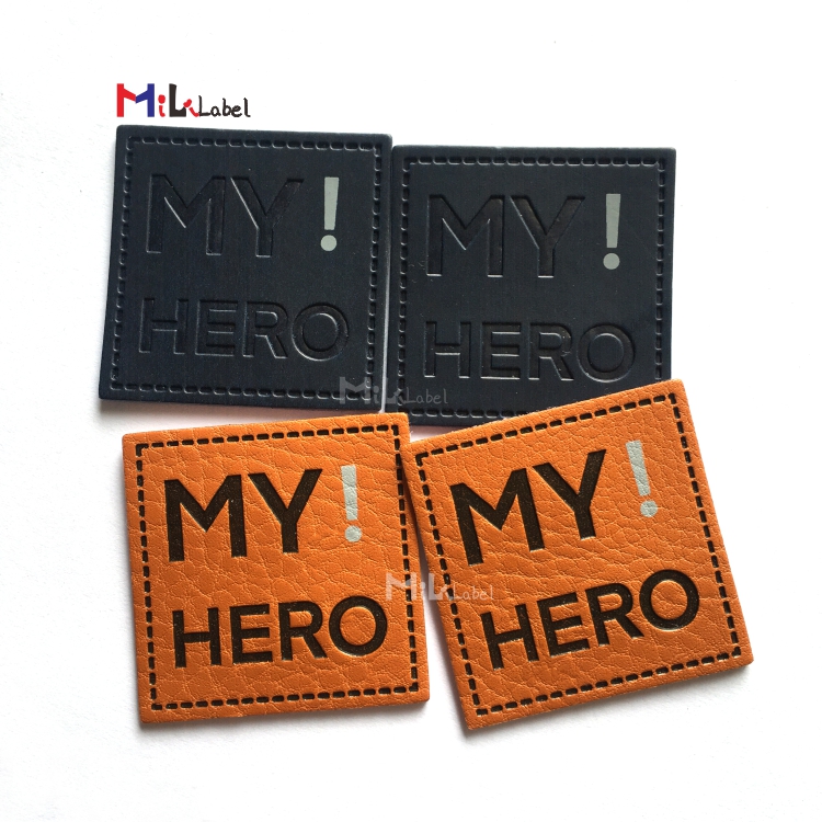 custom leather tag clothing labels PU patches notions for clothes