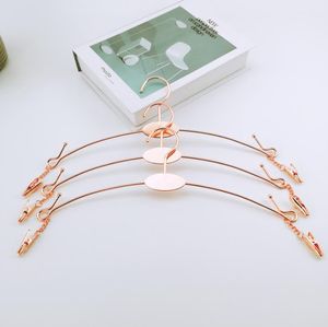 250 stks Rose Gold Metal Clothes Hanger met wasknijpers Clips BH Ondergoed Lingerie Slipjes Droogrek Hanger