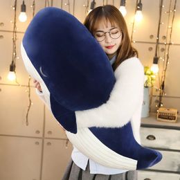 254565cm Super doux en peluche animal de mer grande baleine bleue peluche oreiller peluche bébé cadeau d'anniversaire pour enfants 240220