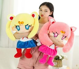 2560cm Kawaii Anime Sailor Moon Plush Toy Cute Moon Hare handgemaakte gebulde pop slaapkussen zachte cartoon brinquidos meisje cadeau5755048