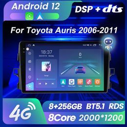 256G 2K QLED Android Car dvd Radio para Toyota Auris 2006-2011 Reproductor de video multimedia 2Din BT5.1 Navegación GPS AIVoice