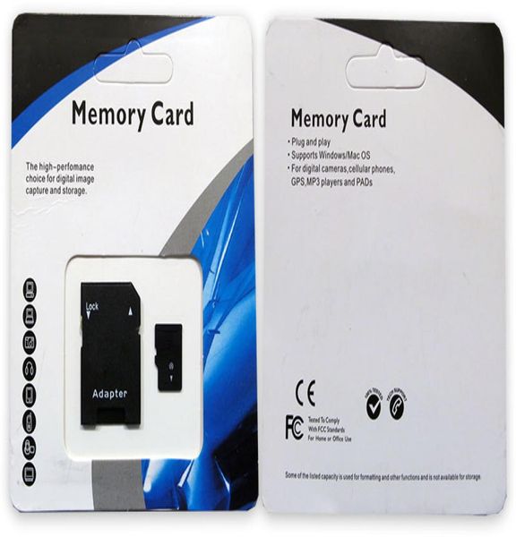 256 GB 128 GB 200 GB 64 GB 32 GB C10 TF Tarjeta de memoria flash Clase 10 Adaptador SD Paquete de blister al por menor Epacket DHL 8385871