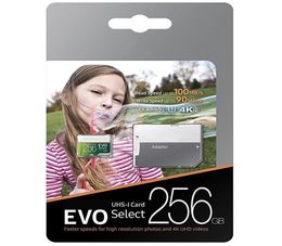 Tarjeta TF de memoria selecta EVO de 256GB, 128GB, 64GB, 32GB, U3, 100MBs, alta velocidad, Clase 10, rápida para cámaras, teléfonos inteligentes, tableta PC9573264