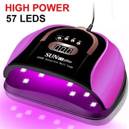 256W High Power Gel UV LED Nail Lamp Poolse cabine met 57 LED Dryer Equipment Professional Drying for Manicure 220314