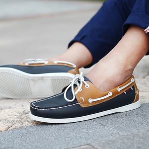 257 grote echte maat 45 Loafers Leer rijden Retro Fashion Flats Docksides Boat Shoes Classic Men Designer Shoe 240109 939