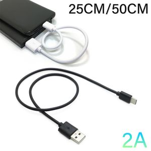 25 cm/1ft 50 cm/1.6ft Type C snellaadkabel PVC USB -telefoongegevenskabels
