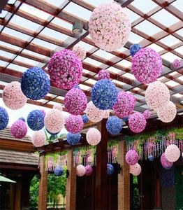 25 cm Silk artificiel Rose Pomander Balls Balls Party de mariage Bouquet Home Decoration Ornement Kissing Ball Hop3776324