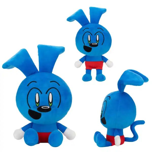 Peluche lapin singe bleu 25cm, animaux en peluche mignons de dessin animé, poupée douce, cadeau pour enfants