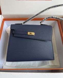 Sac à bandoulière de 25 cm Dernier sac à main de concepteur Double côté sac à main Luxury Italie en cuir Epsom entièrement fait à la main de nombreuses couleurs